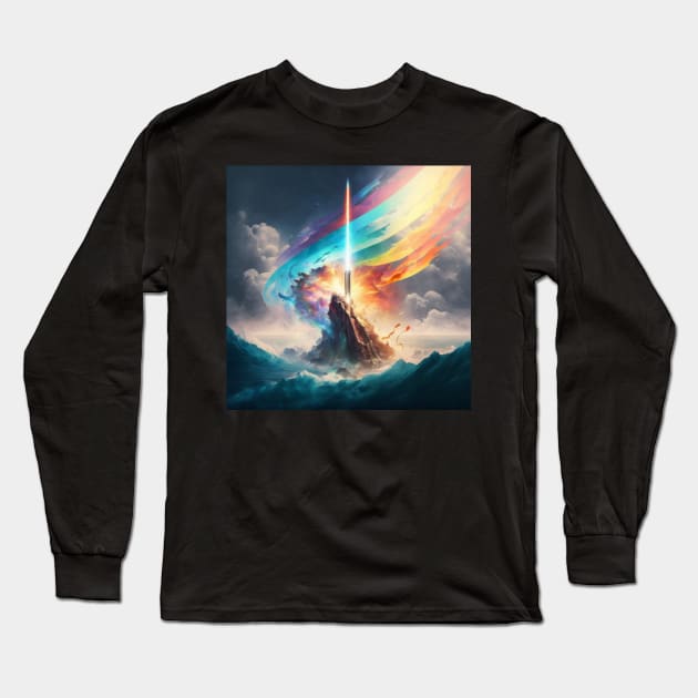 Rainbow Sword Long Sleeve T-Shirt by Newtaste-Store